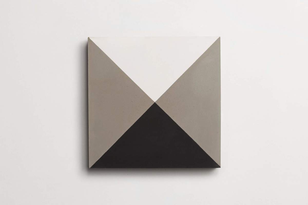 Tile concrete cement criss cross black white.