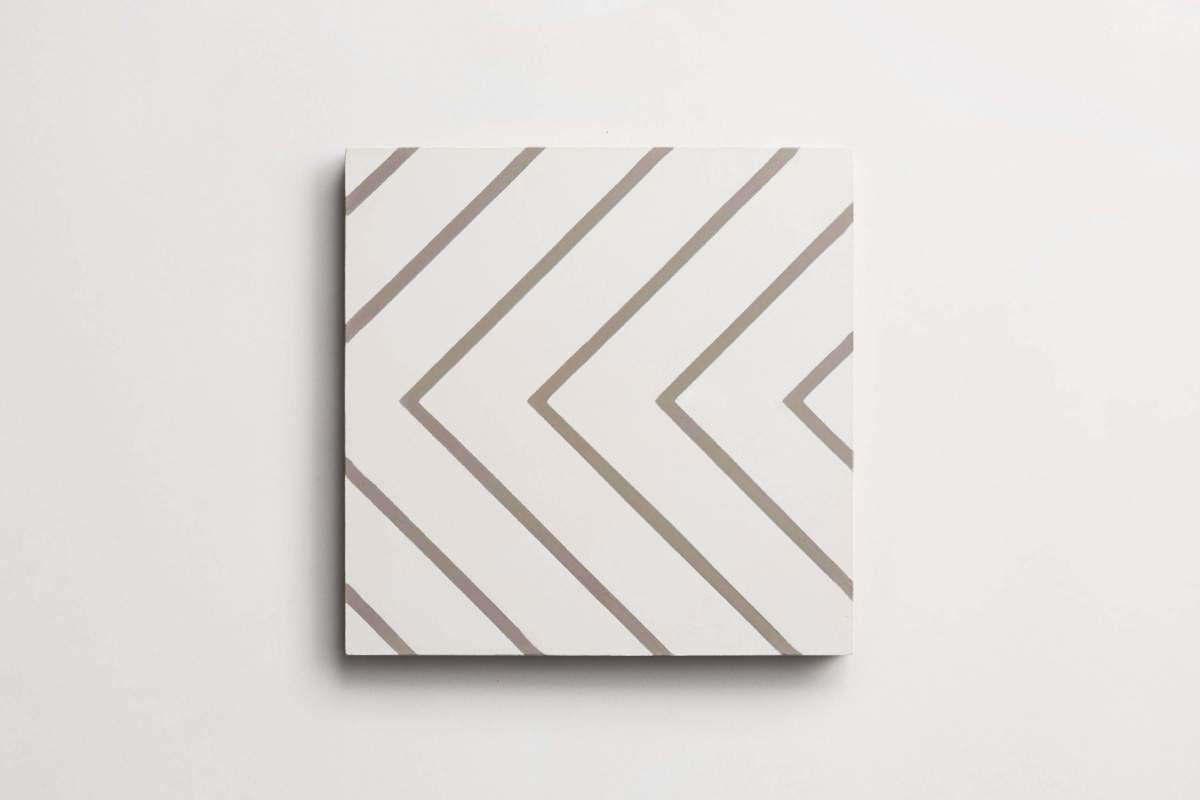 Tile concrete cement zenith grey pinstripe on white.