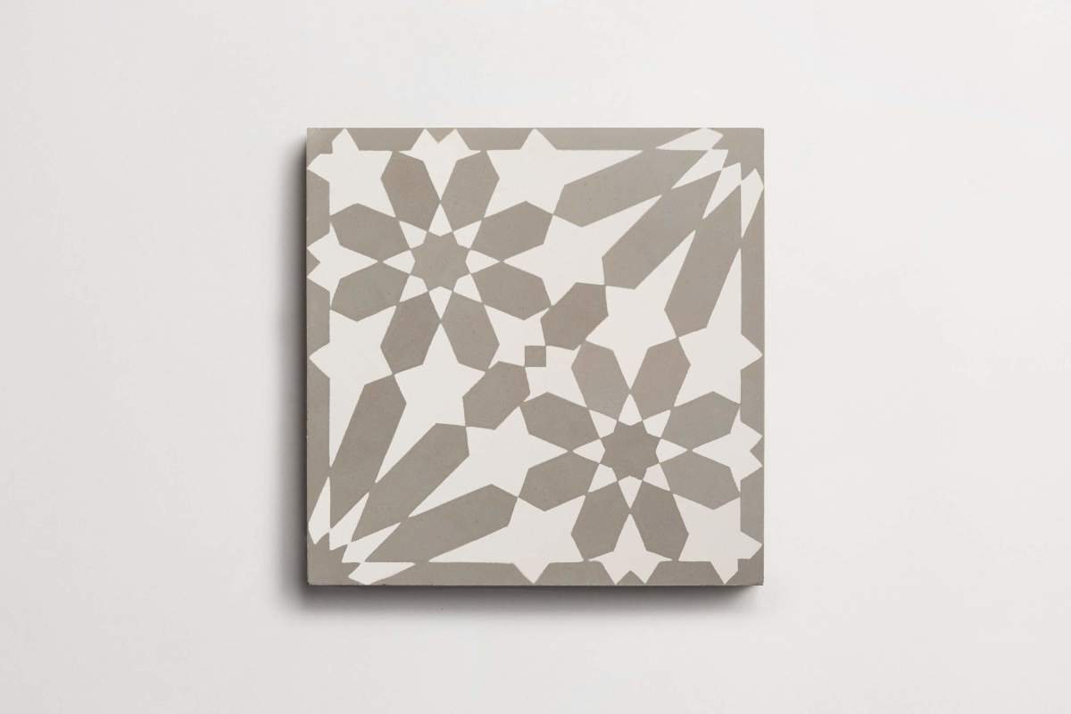 Tile cement moroccan one andalucia metal white.