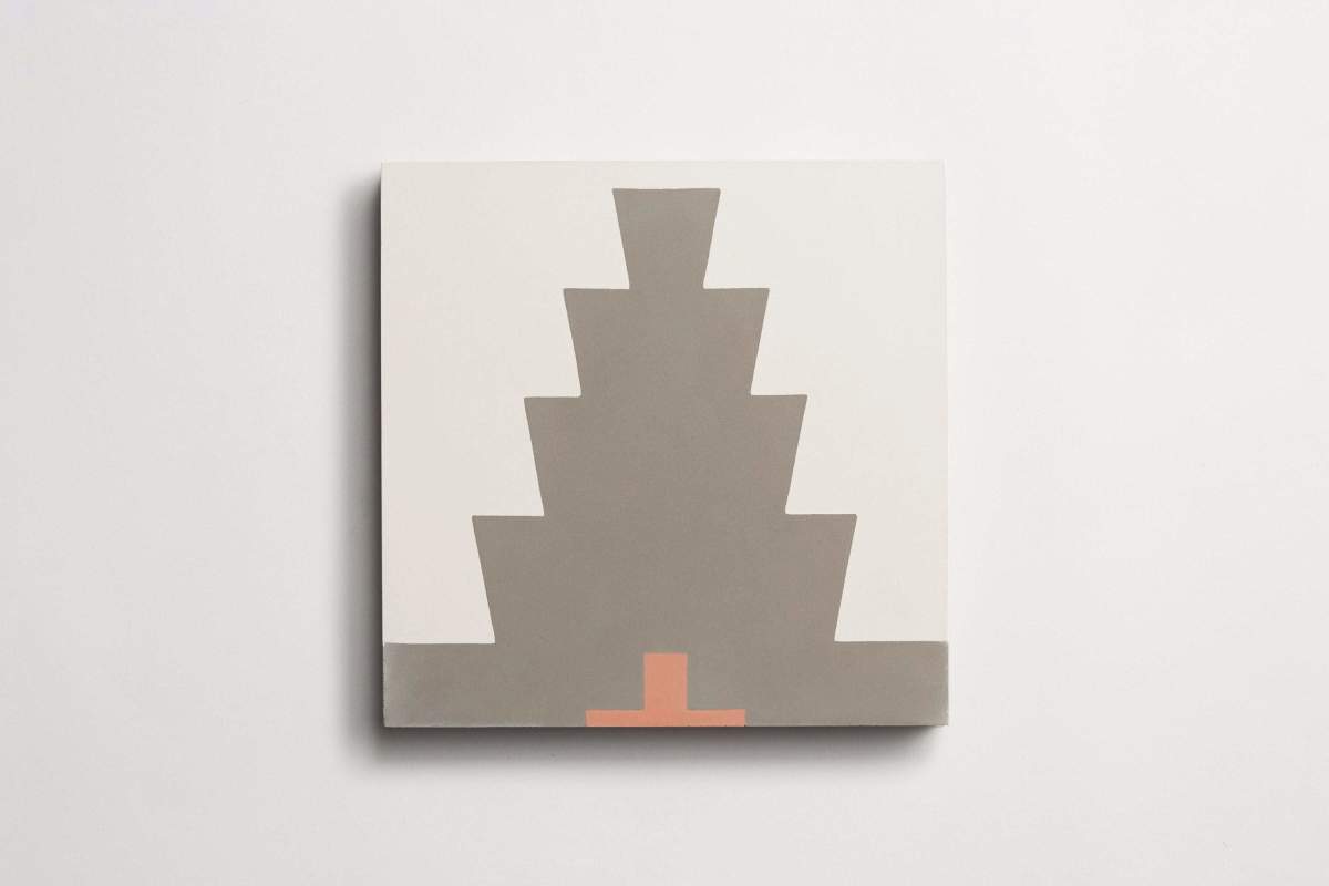 Tile concrete cement new west pattern nine red clay.