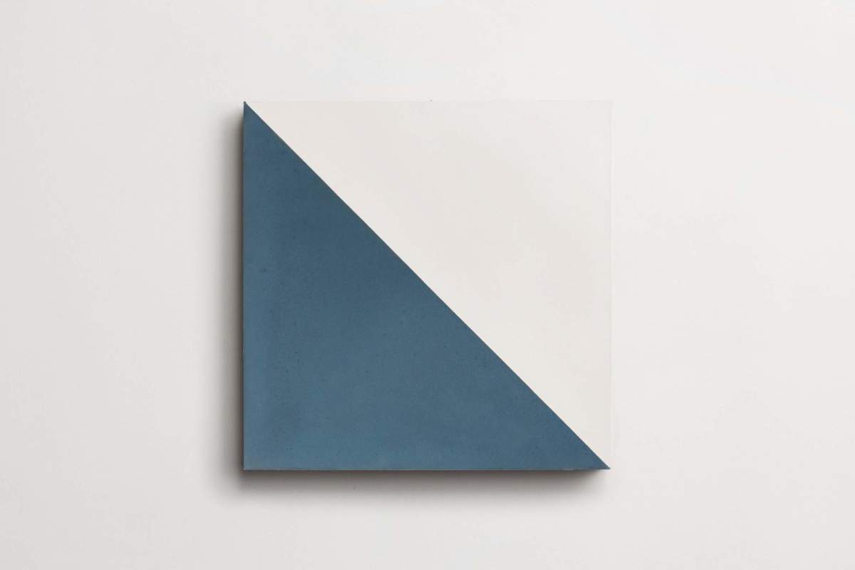 Tile concrete cement bold slant triangle federal blue.