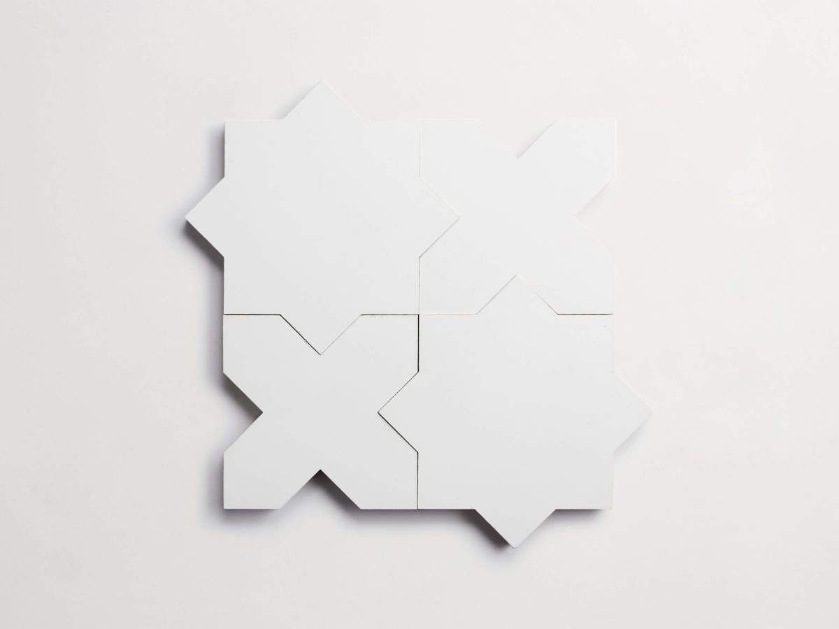 Cement pavimenti white casablanca star & cross.
