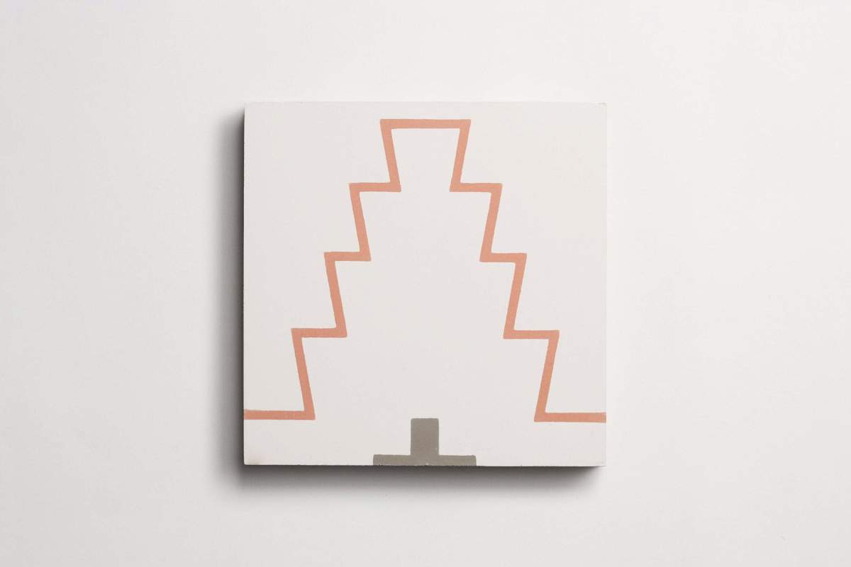 Tile concrete cement new west pattern one red clay.