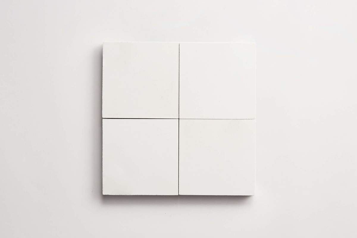 Cement tile solid colors 4x4 Square White.