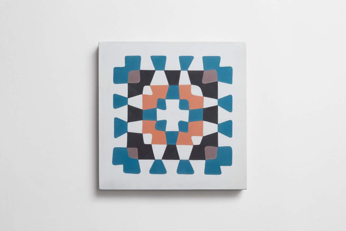 Tile pattern cement granny squares white (bundle).