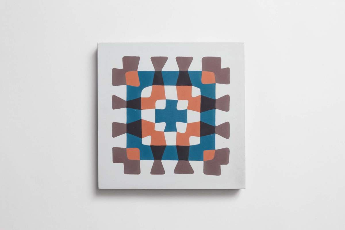 Tile pattern cement granny squares white (bundle).