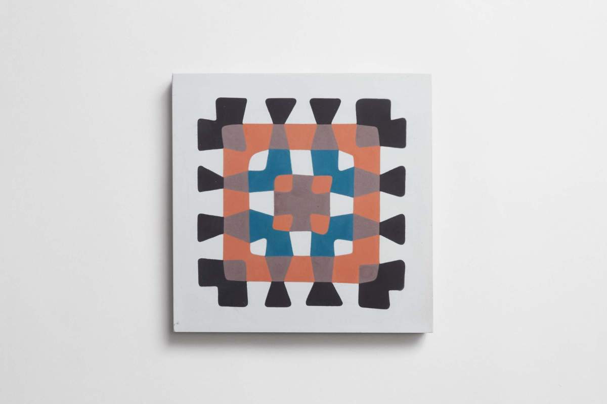 Tile pattern cement granny squares white (bundle).