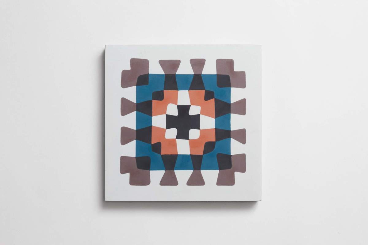 Tile pattern cement granny squares white (bundle).