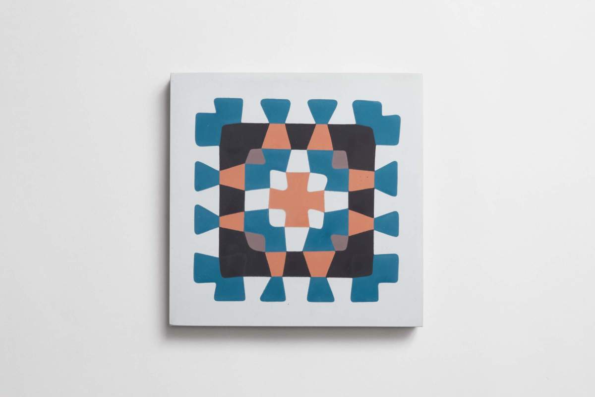 Tile pattern cement granny squares white (bundle).
