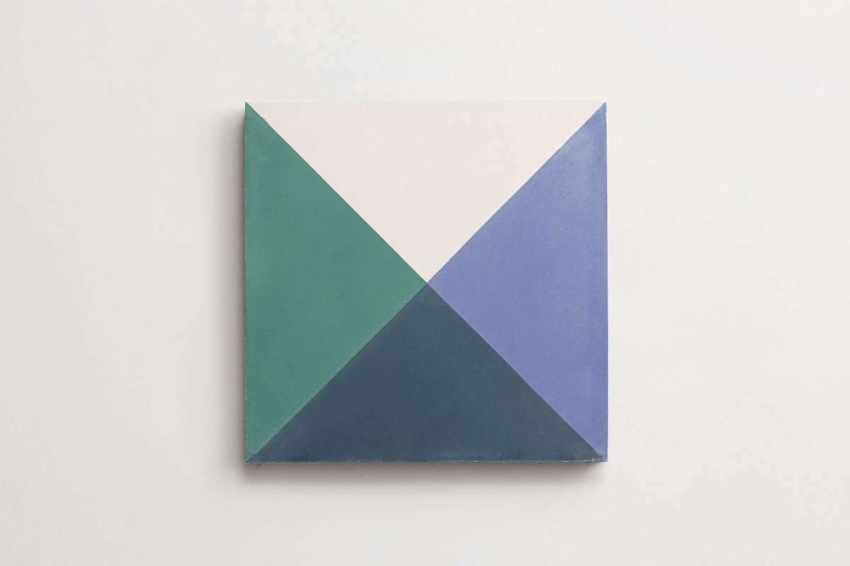 Tile concrete cement criss cross federal blue.