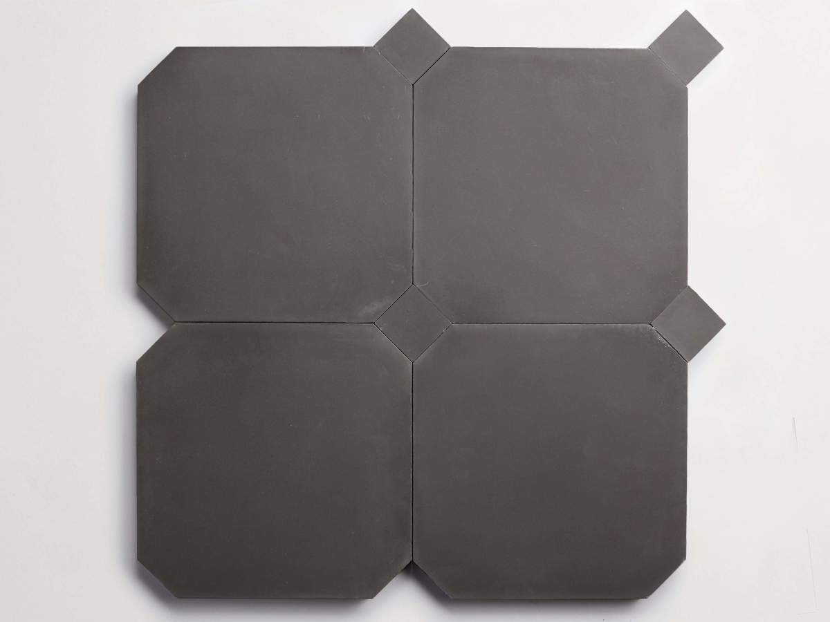 Cement pavimenti charcoal paradiso octagon bouchon.