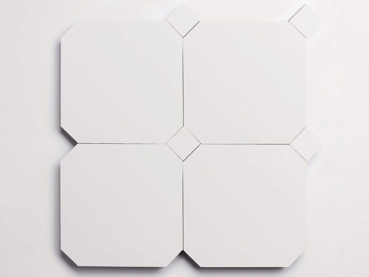 Cement pavimenti white paradiso octagon + bouchon.