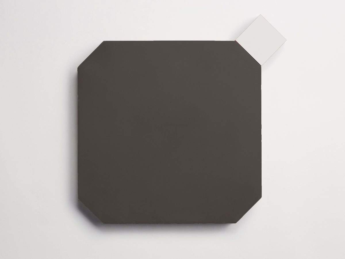 Tile cement pavimenti charcoal octagon + white dot.