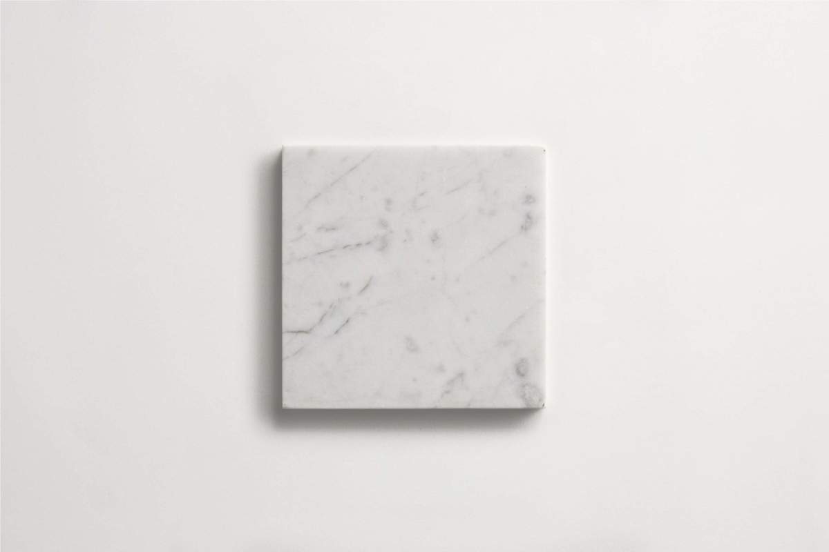 Tile carrara marble white stone 4x4 square.
