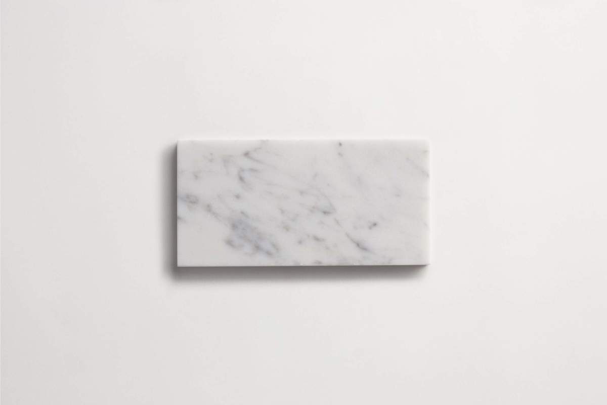 Tile carrara marble white stone subway.