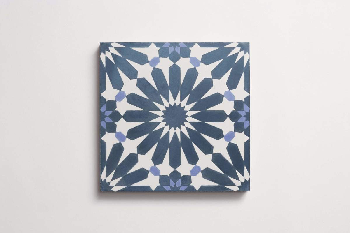 Tile alhambra concrete cement blue moroccan.