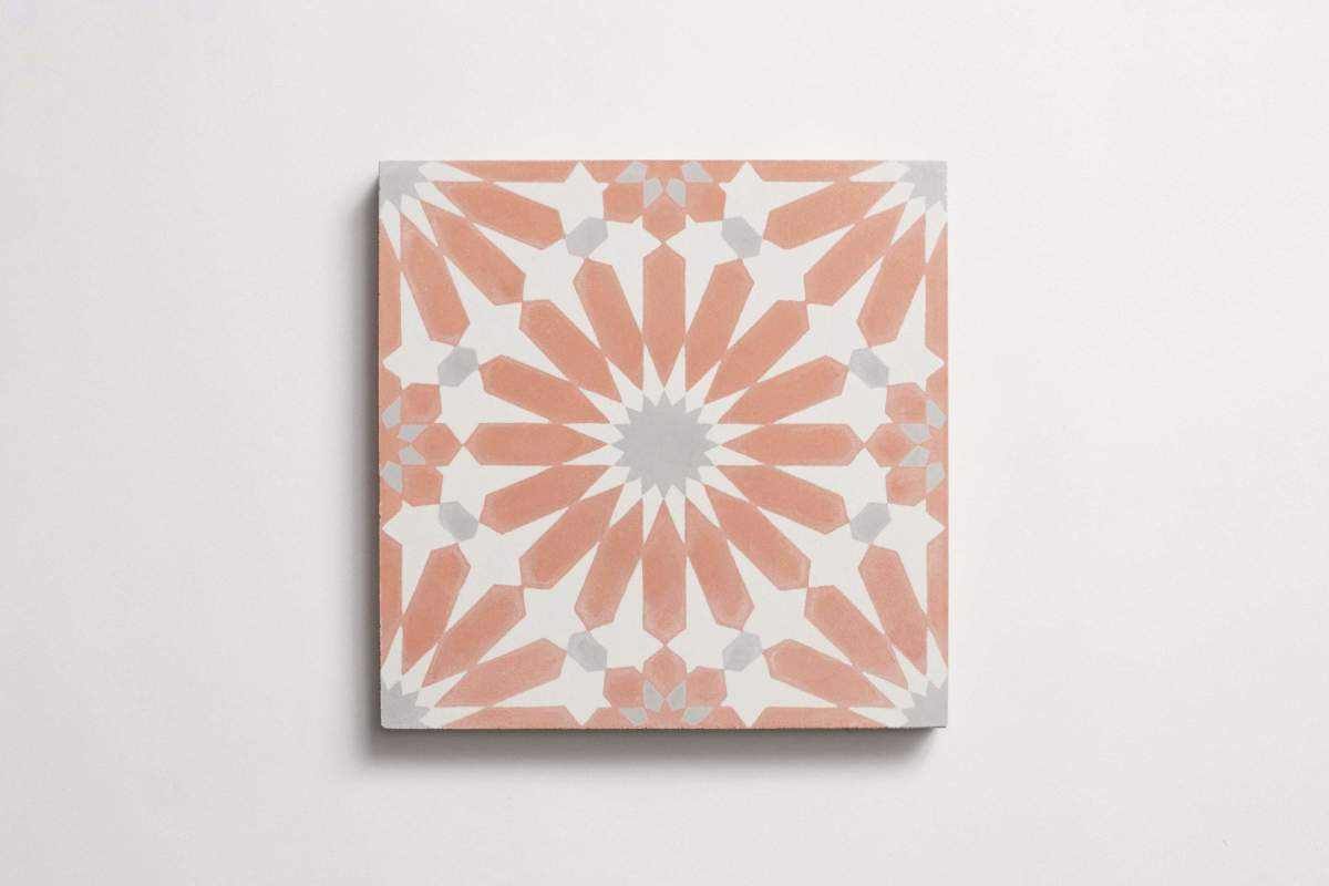 Tile alhambra concrete cement red clay moroccan.
