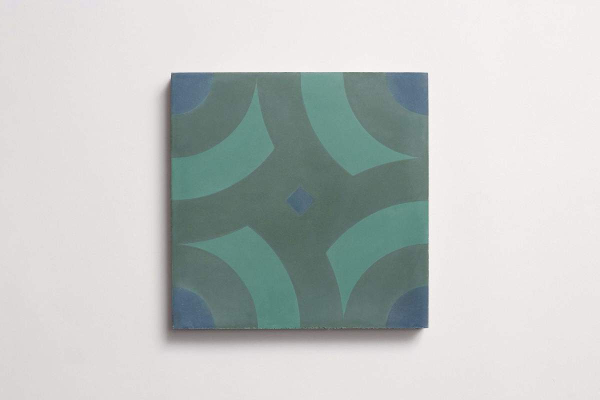 Tile concrete cement big spin kelly bold pattern.