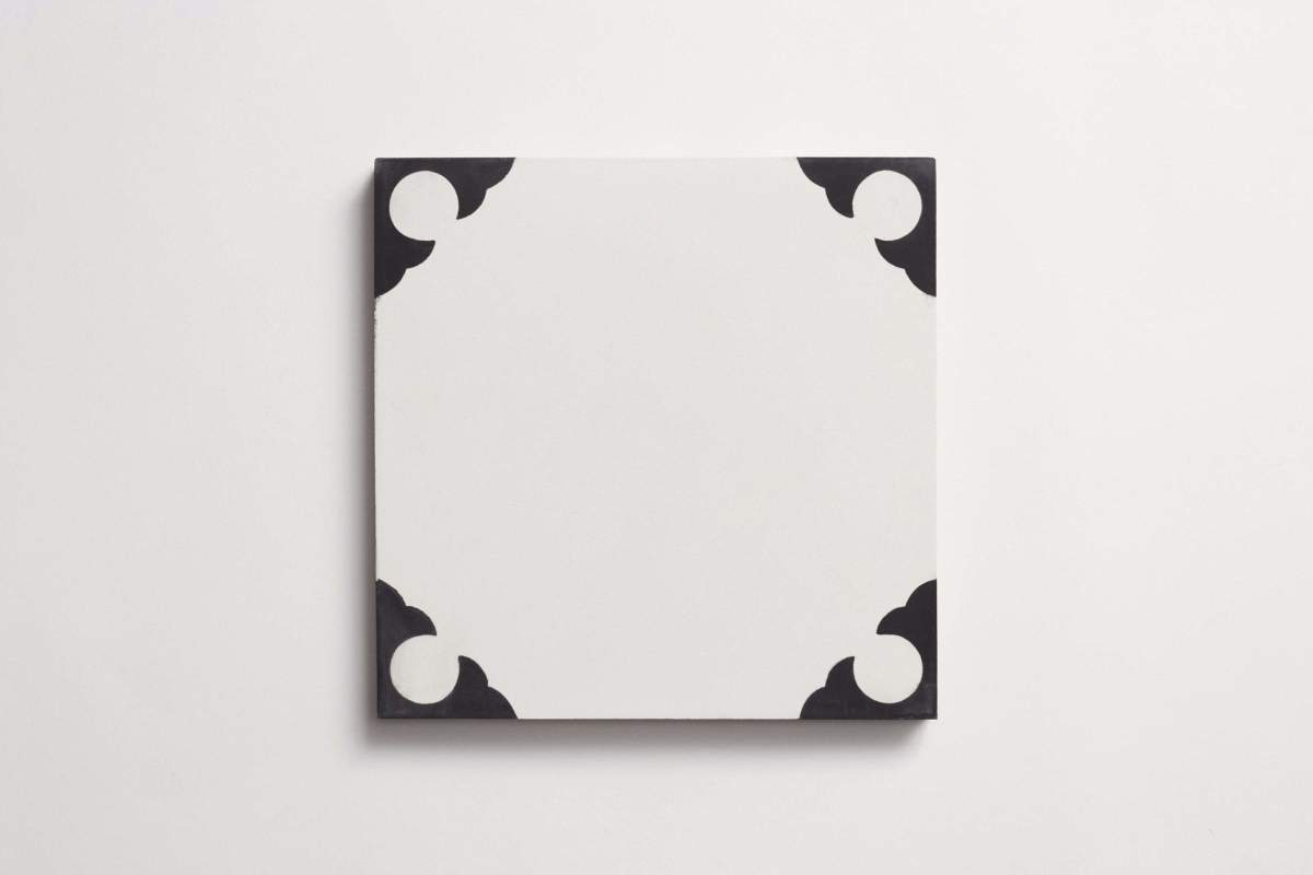Cement cross black + white ~ 8"x8"x0.625".