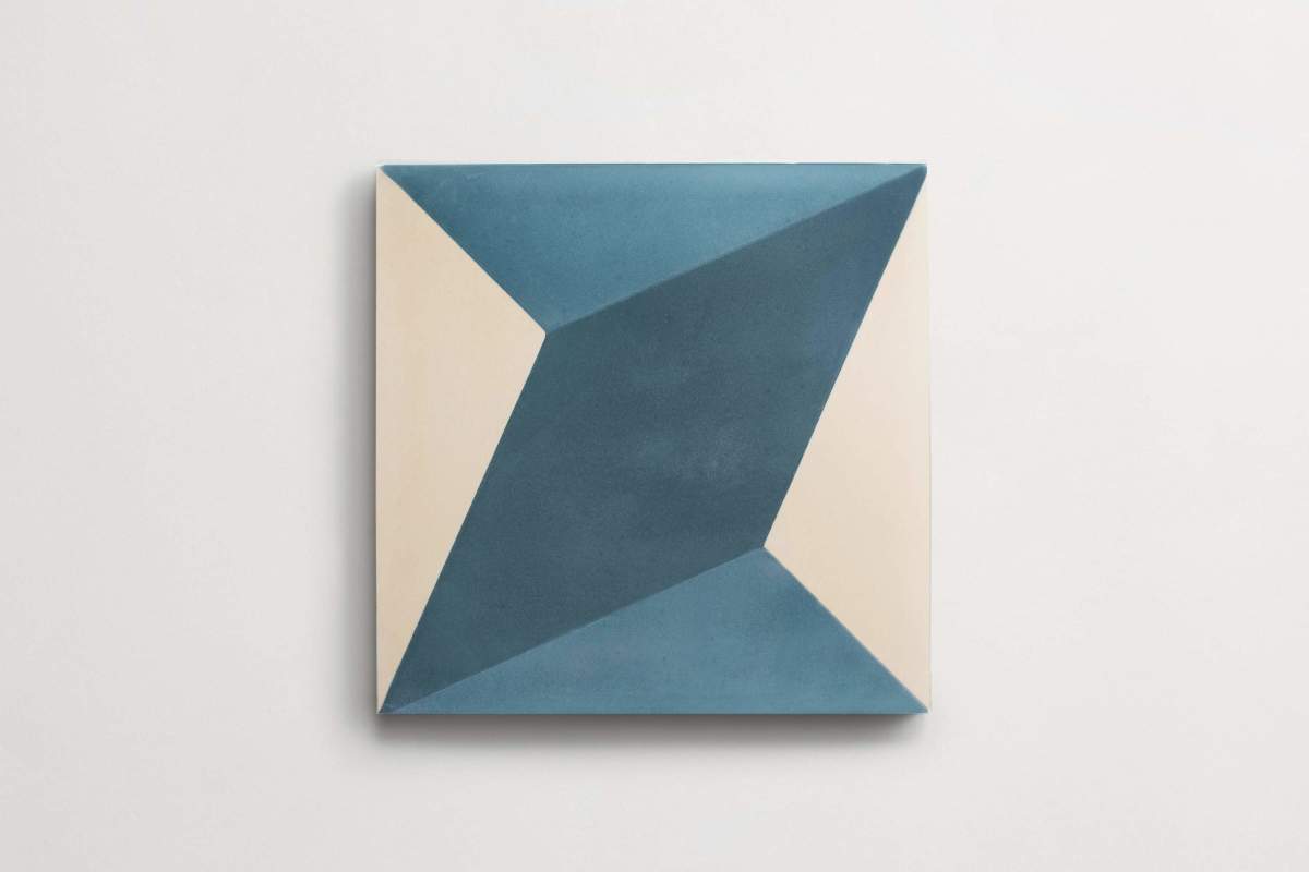 Tile cement diamond twist federal blue teal plaster.