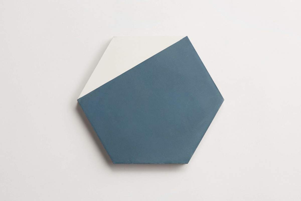 Tile concrete cement hex clip federal blue white.