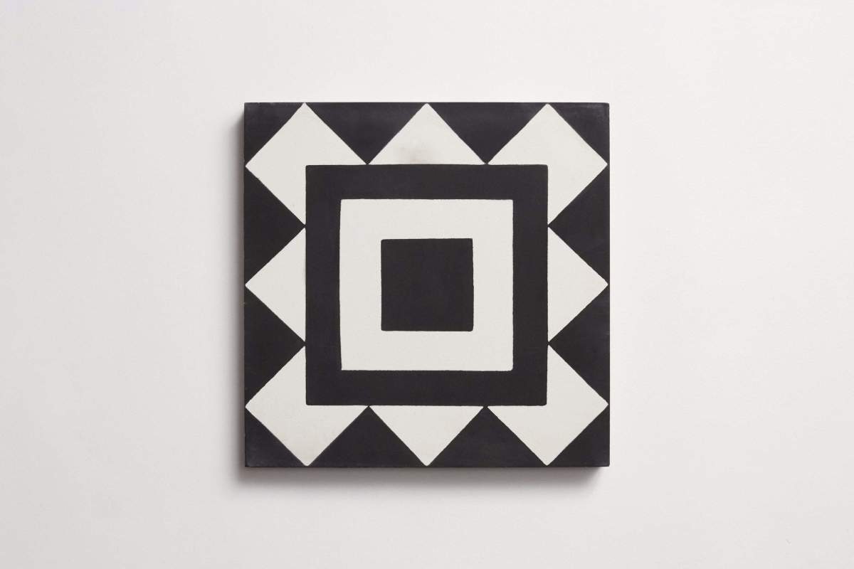 Tile concrete cement los feliz geometric black.