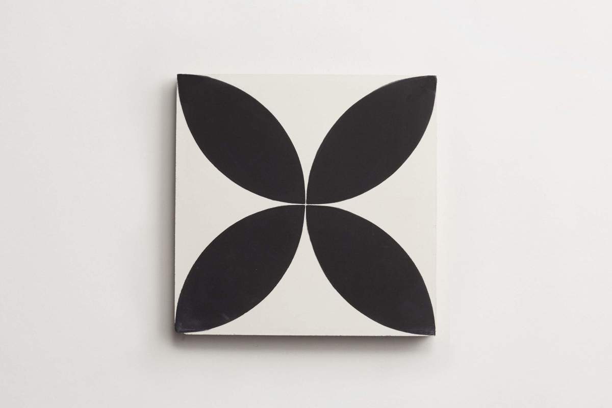 Tile concrete cement medium dane black white.