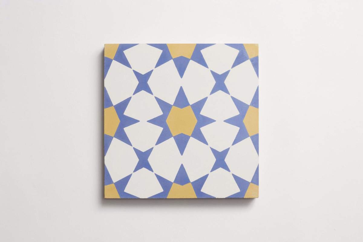 Tile concrete cement moroccan 3 fez curry white.
