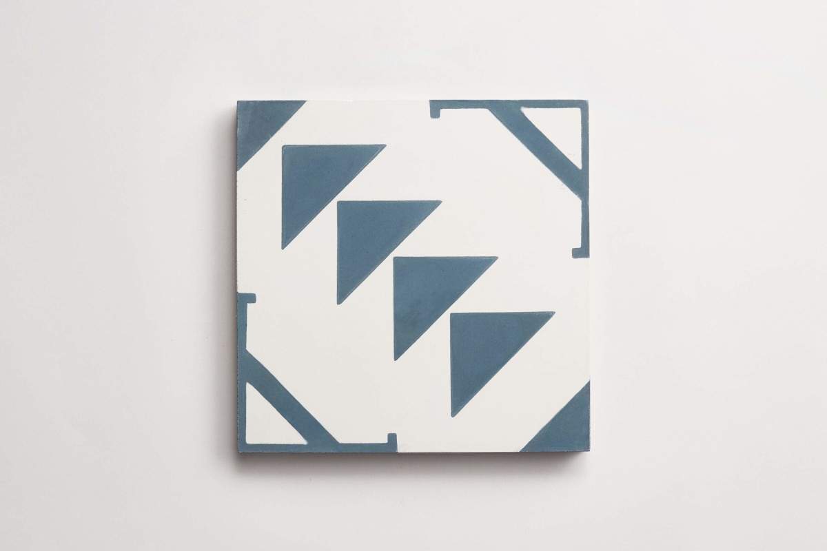 Tile concrete cement new west pattern 7 federal blue.