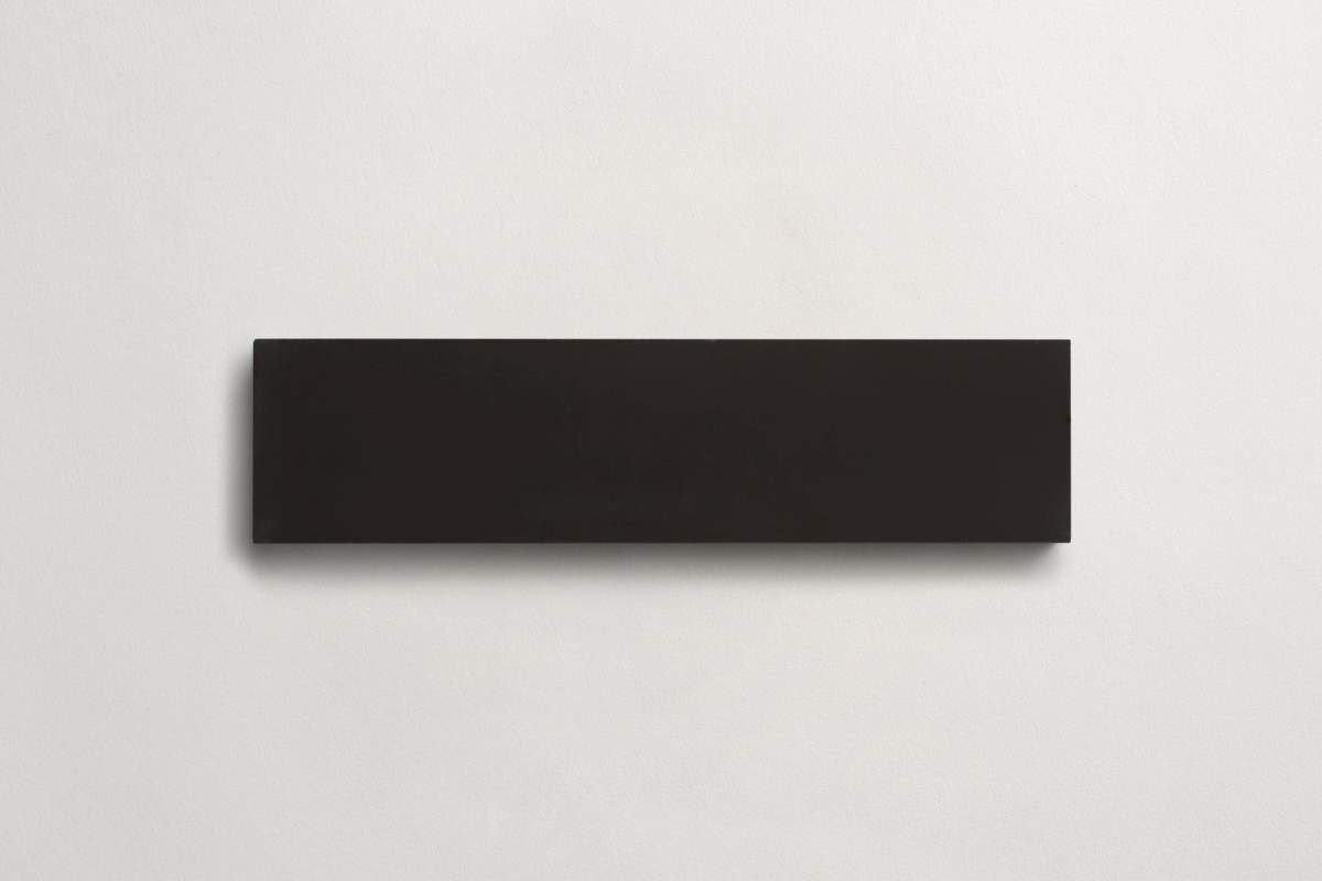 Cement tile solid colors 12x3 Rectangle Black.
