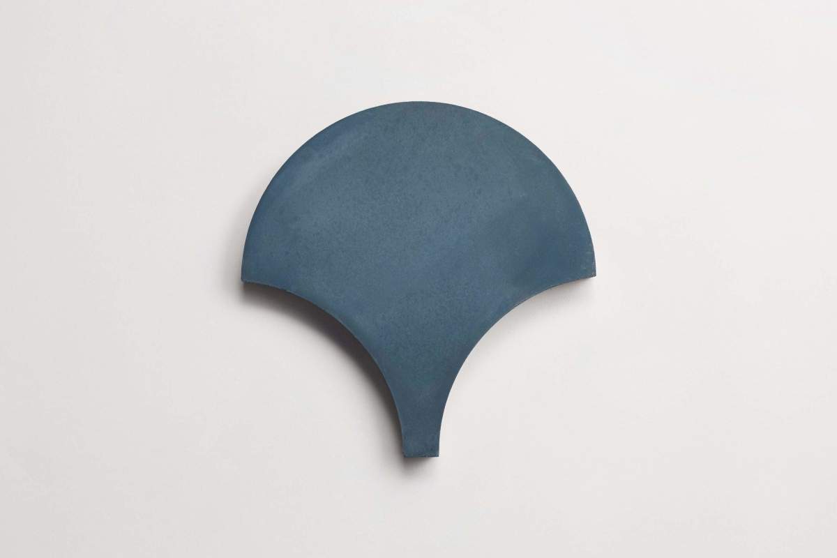 Cement tile solid colors 8x8 Scallop Federal Blue.