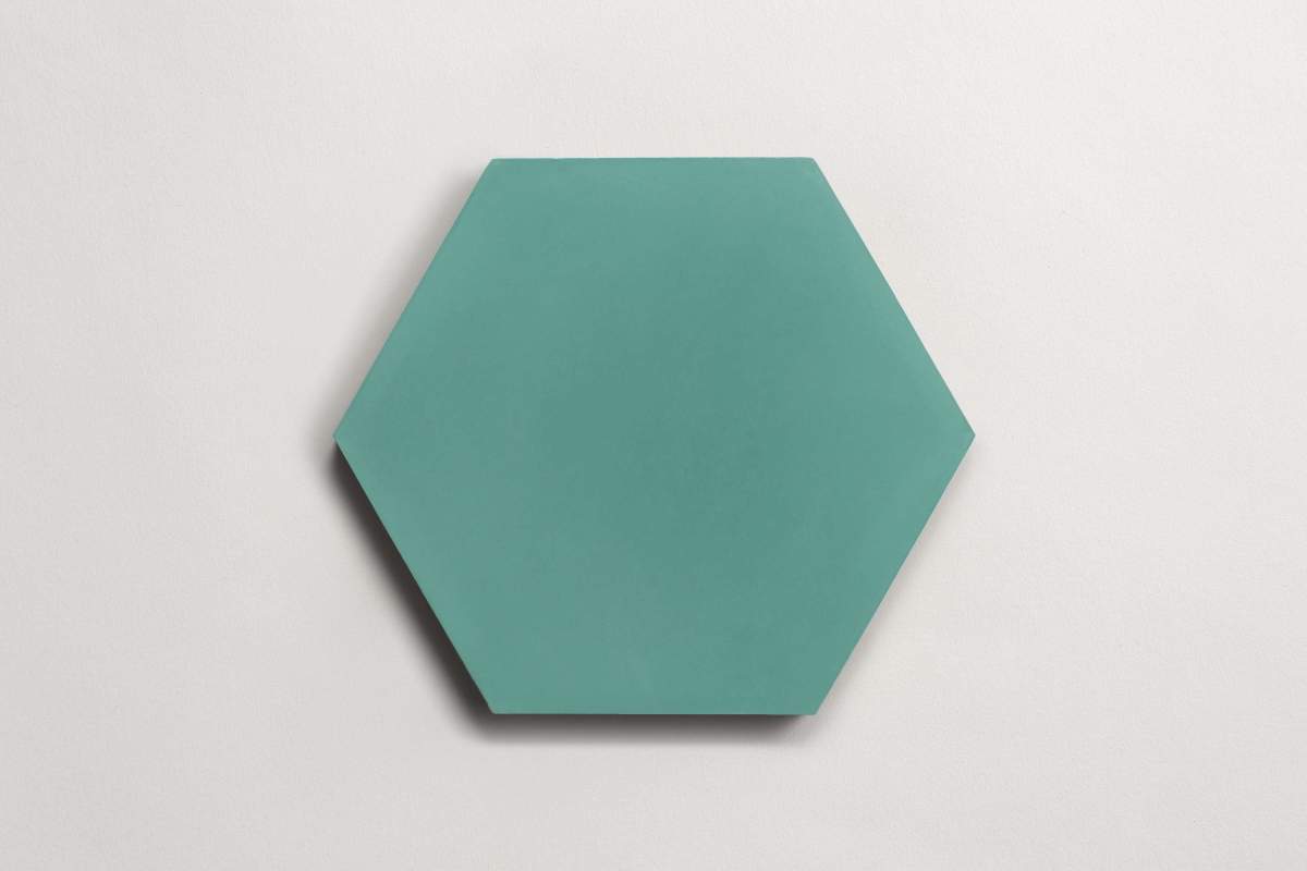 Cement tile solid colors 9x8 Hex Kelly Green.