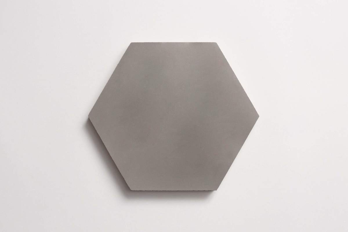 Cement tile solid colors 9x8 Hex Metal Grey.