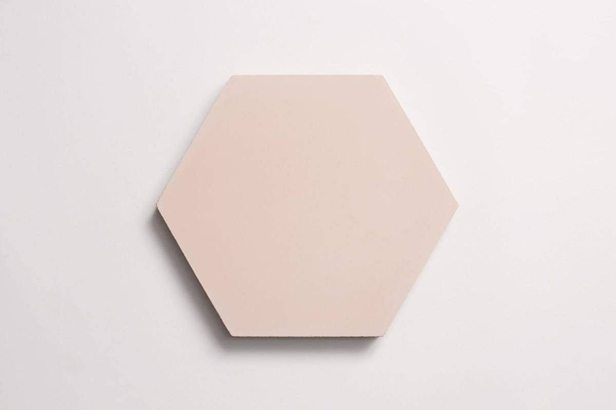Cement tile solid colors 9x8 Hex Mocha Pink.