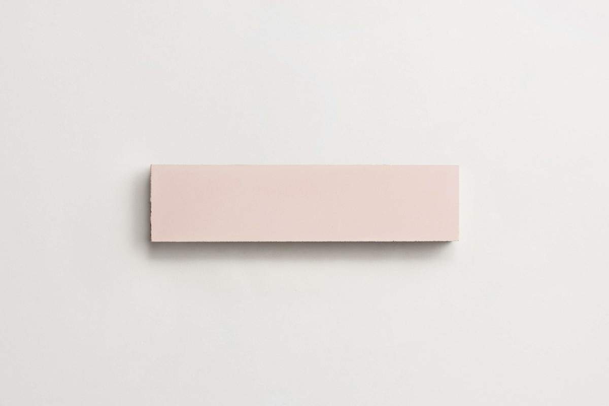 Cement tile solid colors 8x2 Rectangle Mocha Pink.