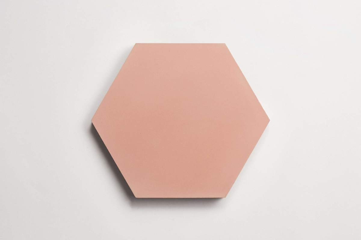 Cement tile solid colors 9x8 Hex Red Clay Pink.