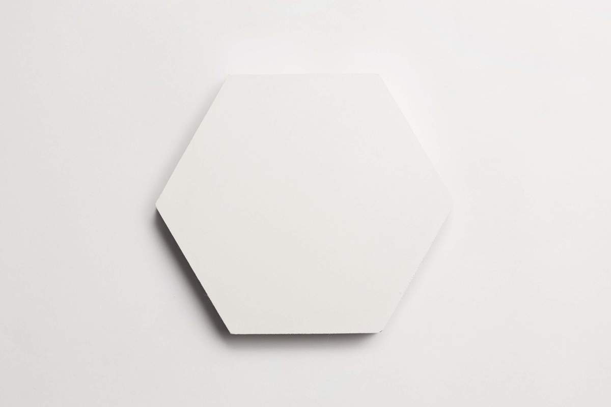 Cement tile solid colors 9x8 Hex White.