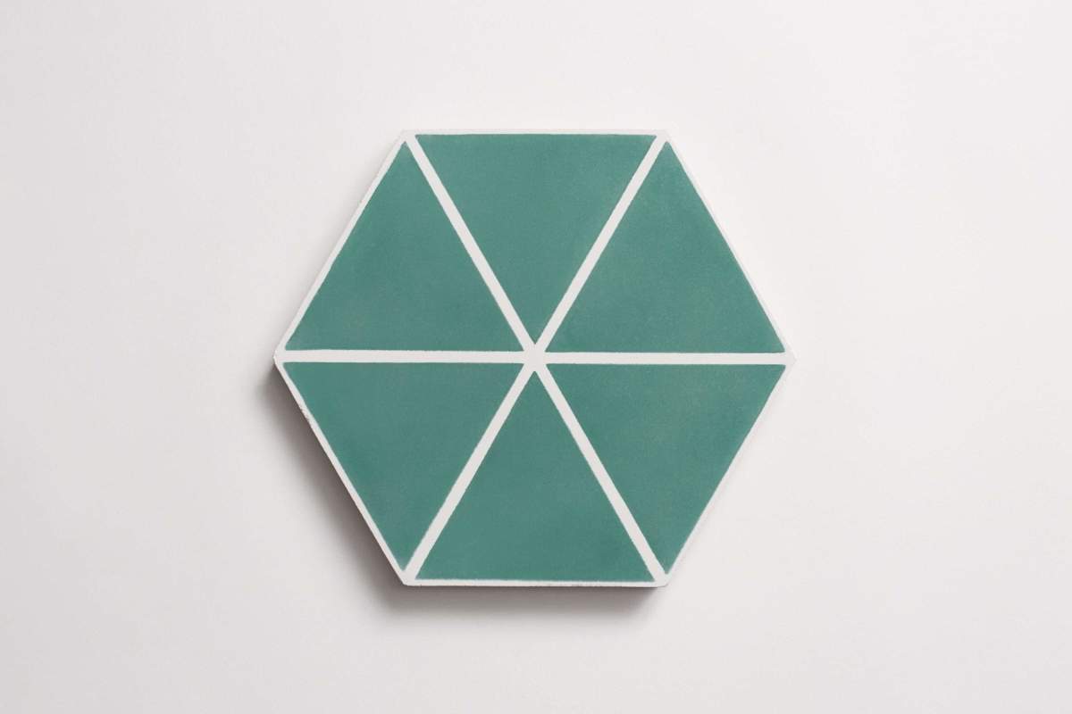 Tile concrete cement try angle line kelly white hex.