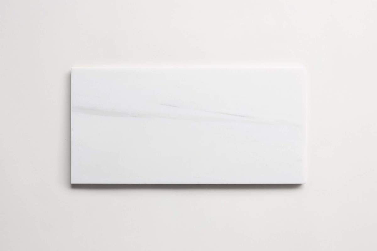 Tile bianco dolomite white stone oversized subway.