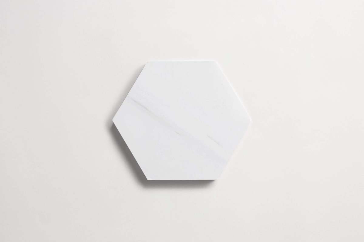 Tile bianco dolomite white stone six hex sheet.