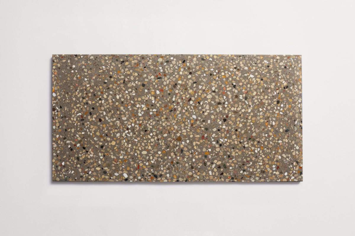 Tile forage terrazzo cement metal rectangle 12x24.