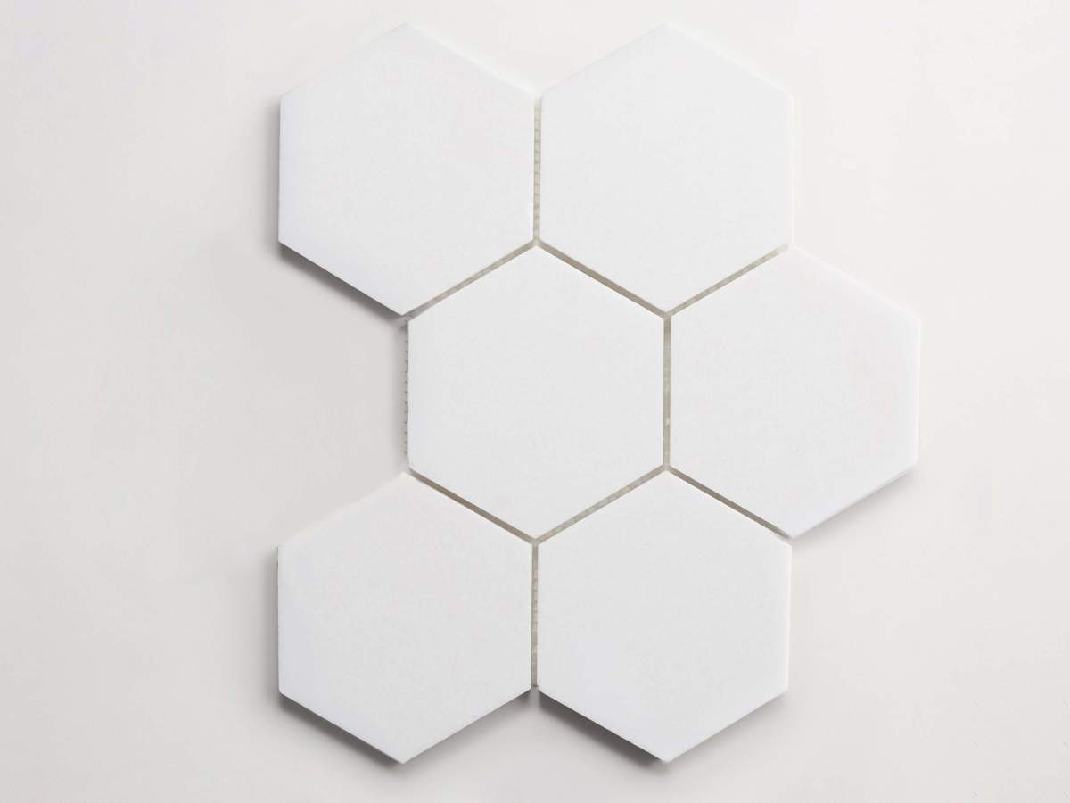Tile thassos white stone six hex sheet.