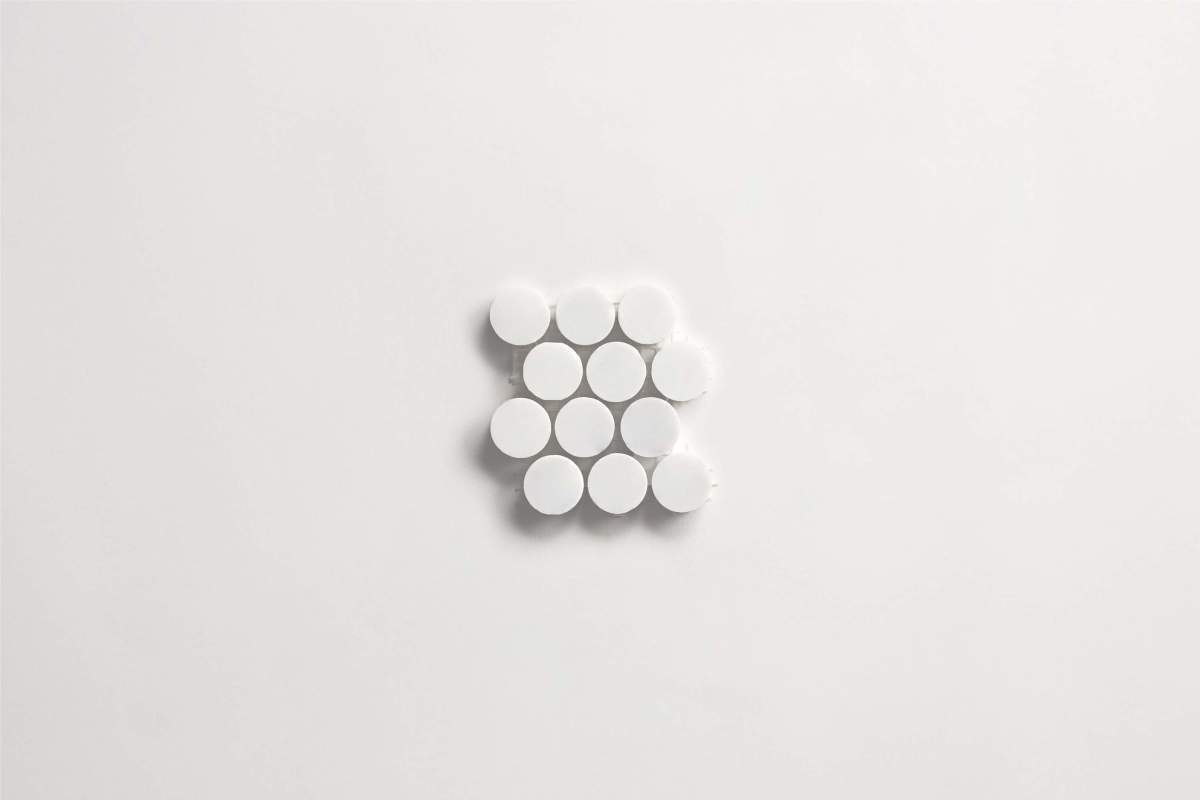 Tile thassos white stone penny rounds sheet.