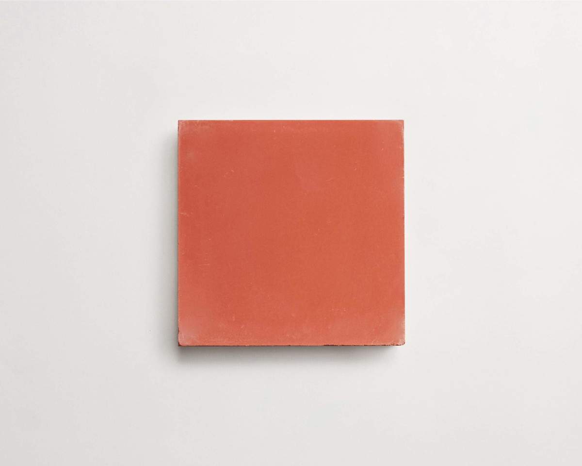 Cement tile solid colors 4x4 Square Barn Red.