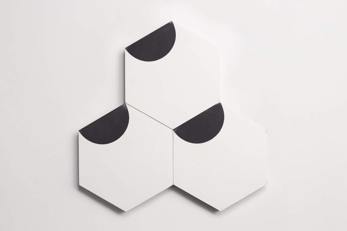 Tile concrete cement hex peek white black hexagon.