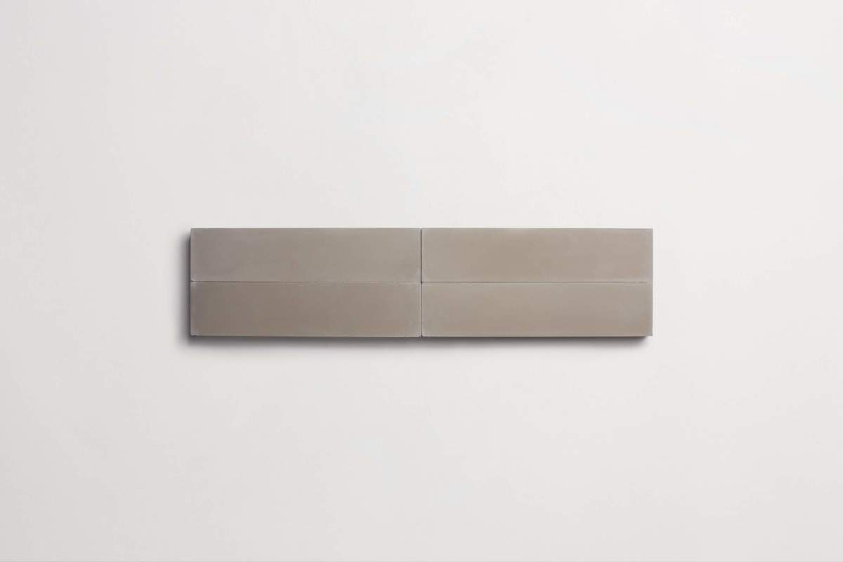 Cement tile solid colors 12x3 Rectangle Metal Grey.