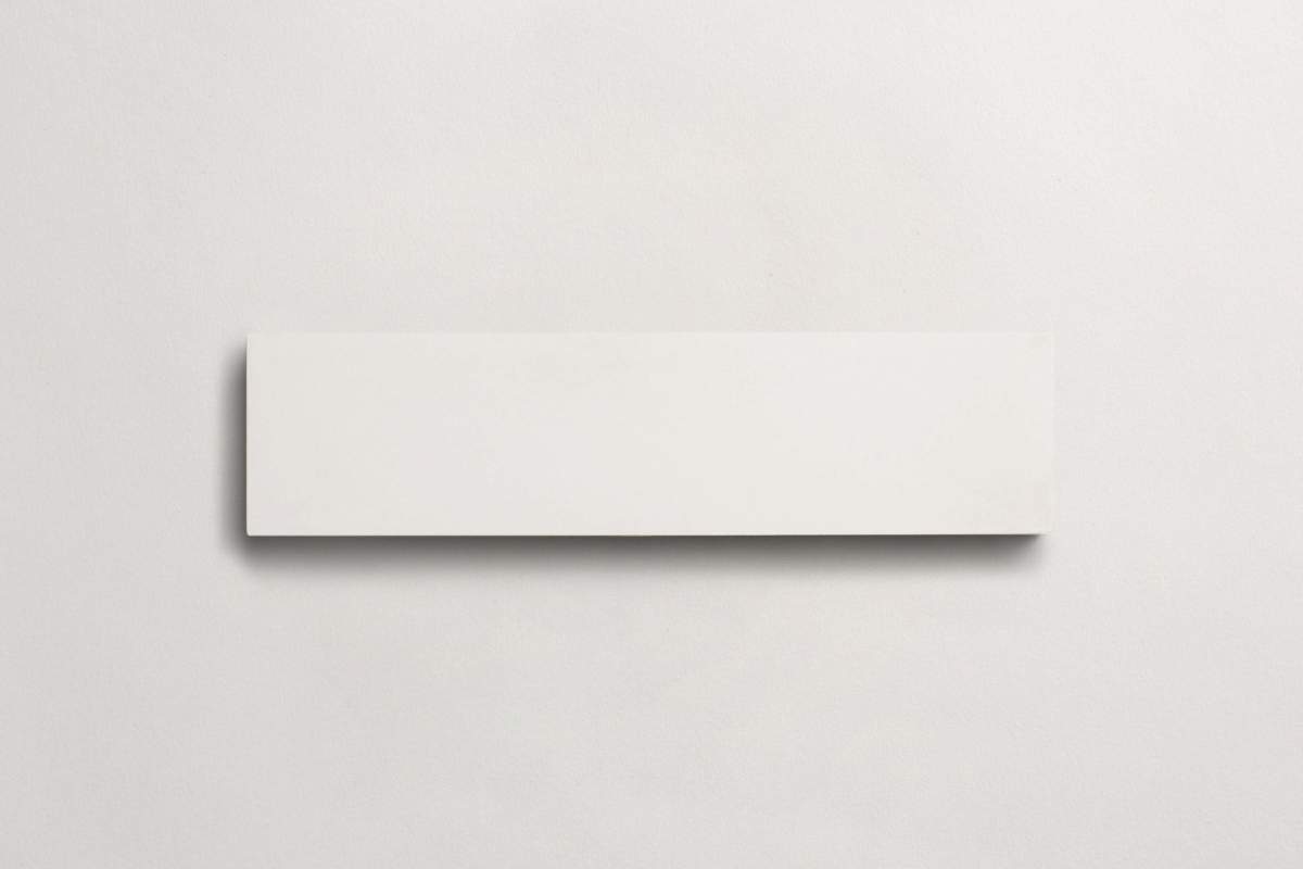 Cement tile solid colors 12x3 Rectangle White.