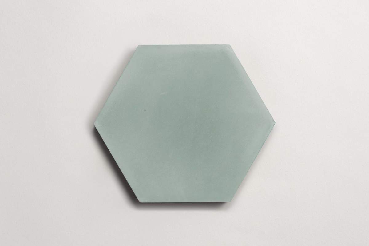 Cement tile solid colors 9x8 Hex Basil Green.