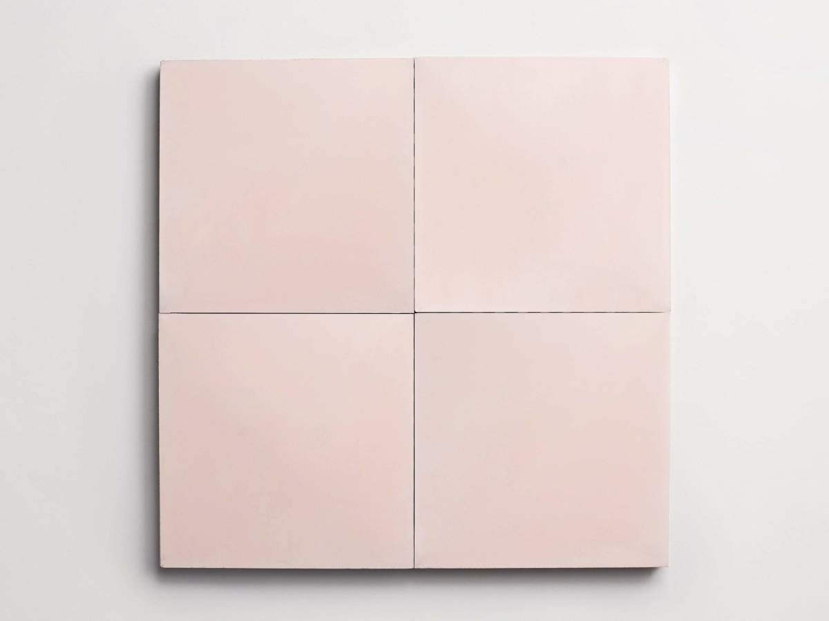 Cement tile solid colors 8x8 Square Mocha Pink.
