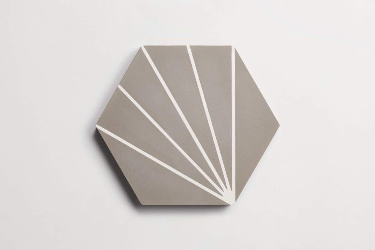 Tile concrete cement radar linear pattern metal.